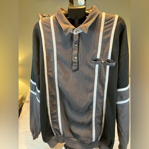 Vintage Woodland Trail Textured Knit Pullover Shirt 90s Retro Colorblock 3XL